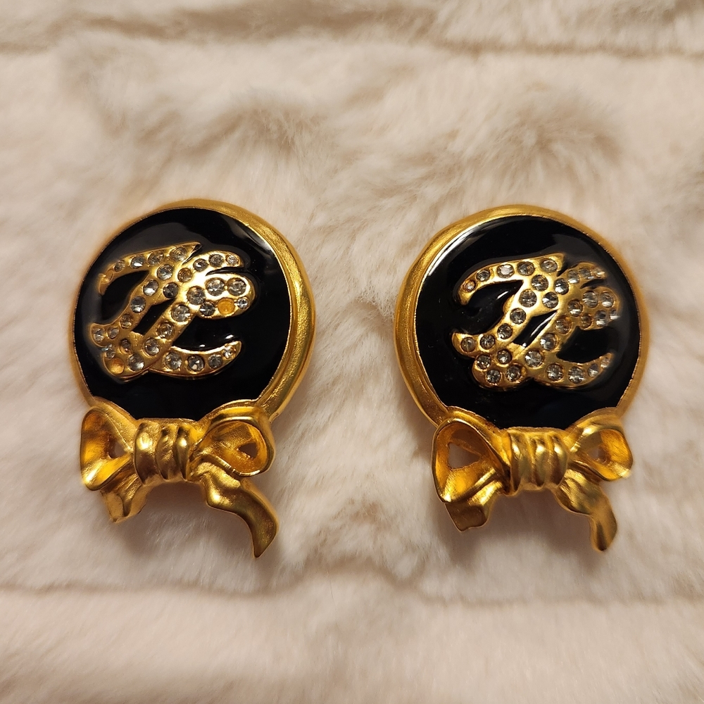 Authentic KARL LAGERFELD vintage clip-on earrings